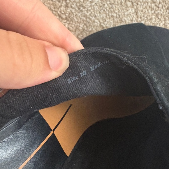 Dolce Vita Black Suede Slingback Peep Toe Mule Heels Y2K Style Boho - Picture 8 of 8